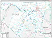 Hagerstown-Martinsburg Wall Map Premium Style